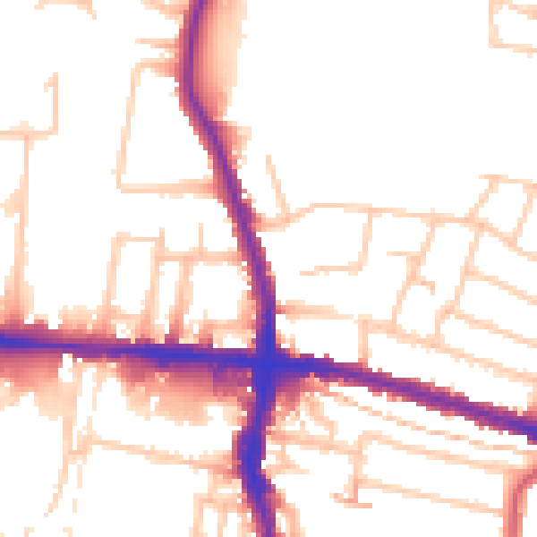 Daytime road noise heatmap for EN3 4DH