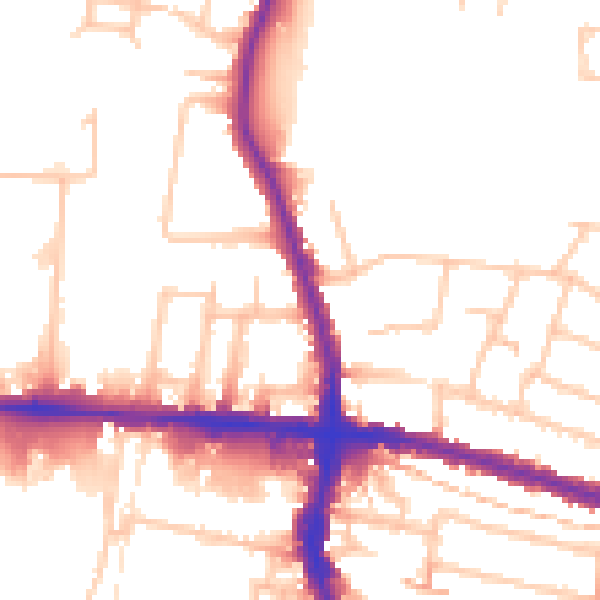 Daytime road noise heatmap for EN3 4DQ