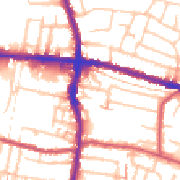 Daytime road noise heatmap for EN3 4RP
