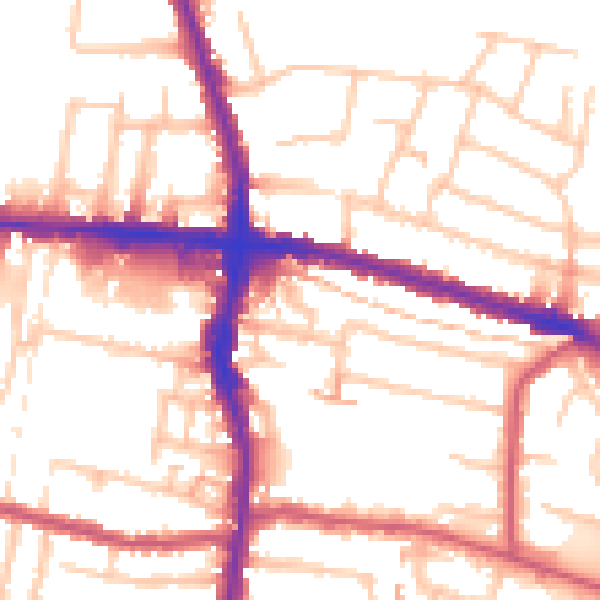 Daytime road noise heatmap for EN3 4RS