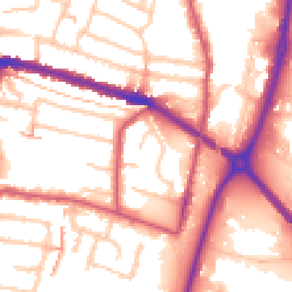 Daytime road noise heatmap for EN3 4UB