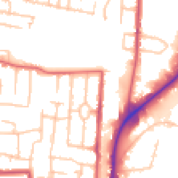 Daytime road noise heatmap for EN3 5HP