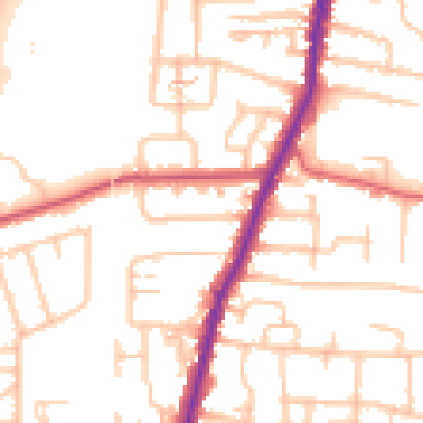Daytime road noise heatmap for EN3 5QD