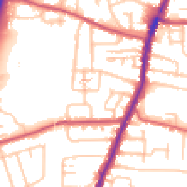 Daytime road noise heatmap for EN3 5RE