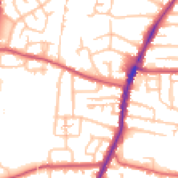 Daytime road noise heatmap for EN3 5RS
