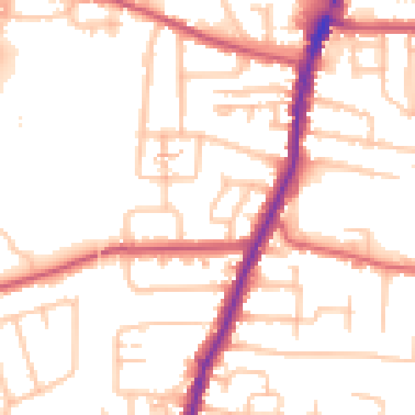 Daytime road noise heatmap for EN3 5SQ