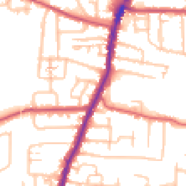Daytime road noise heatmap for EN3 5SS