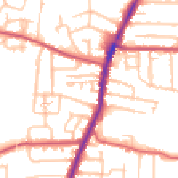Daytime road noise heatmap for EN3 5SY