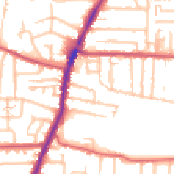 Daytime road noise heatmap for EN3 5UJ