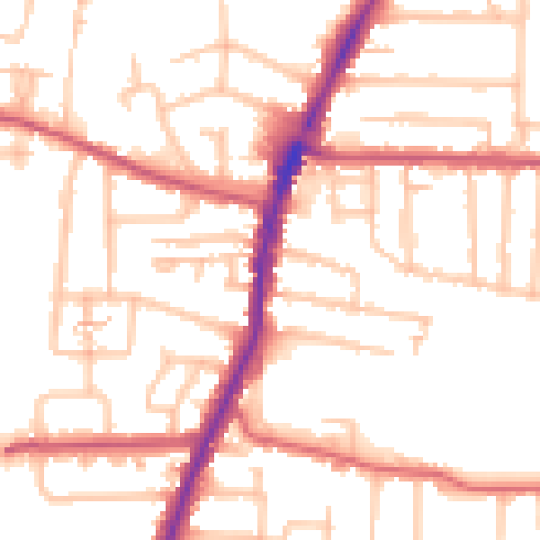 Daytime road noise heatmap for EN3 5UQ