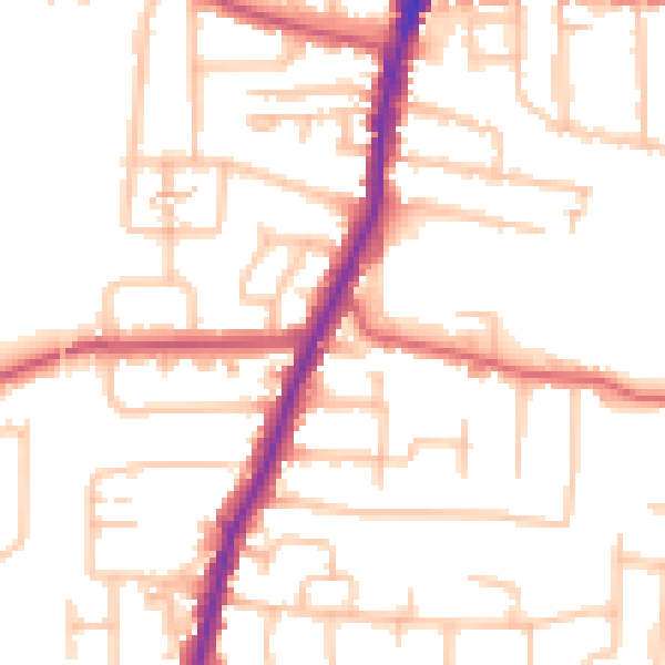 Daytime road noise heatmap for EN3 5UT