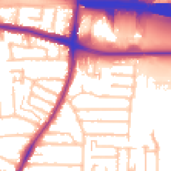 Daytime road noise heatmap for EN3 6JZ