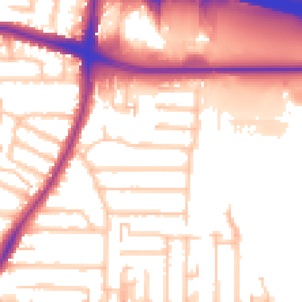 Daytime road noise heatmap for EN3 6LB