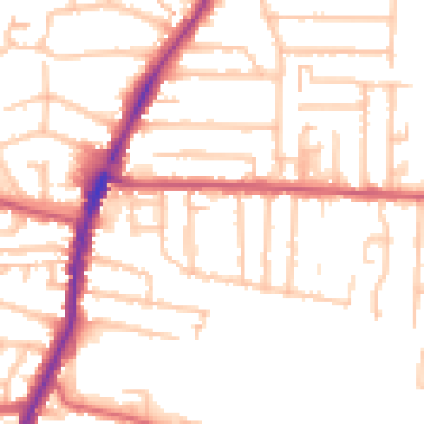 Daytime road noise heatmap for EN3 6LY