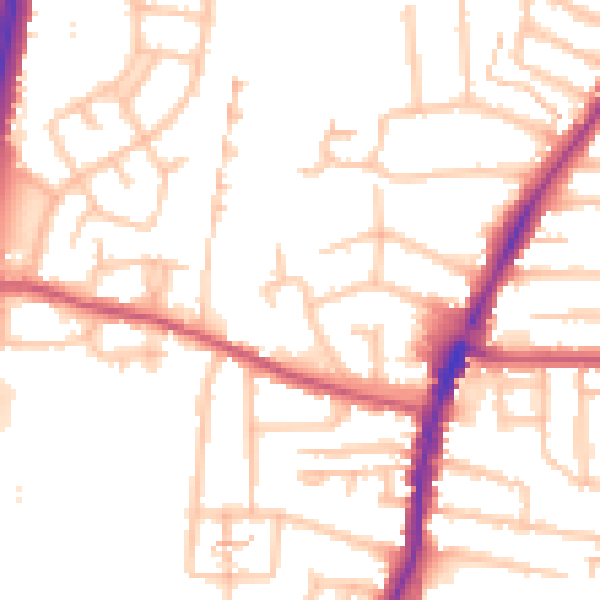 Daytime road noise heatmap for EN3 6PH