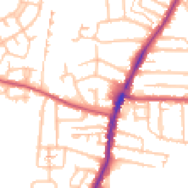 Daytime road noise heatmap for EN3 6PS