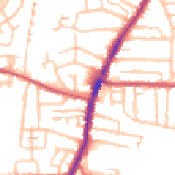 Daytime road noise heatmap for EN3 6PU