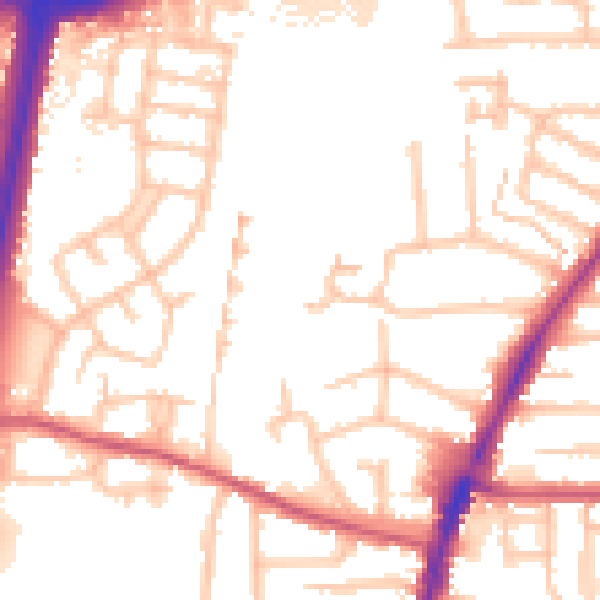 Daytime road noise heatmap for EN3 6QT