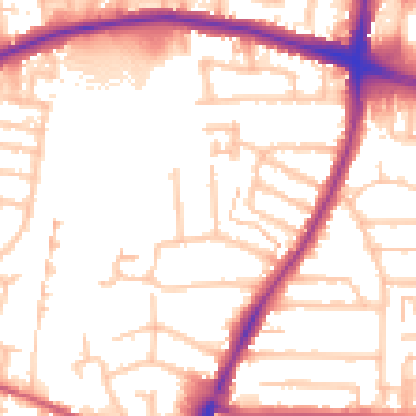 Daytime road noise heatmap for EN3 6RG