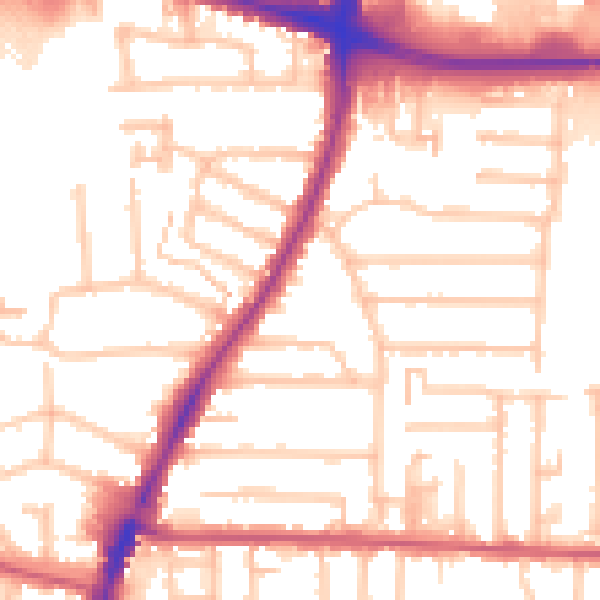 Daytime road noise heatmap for EN3 6RL