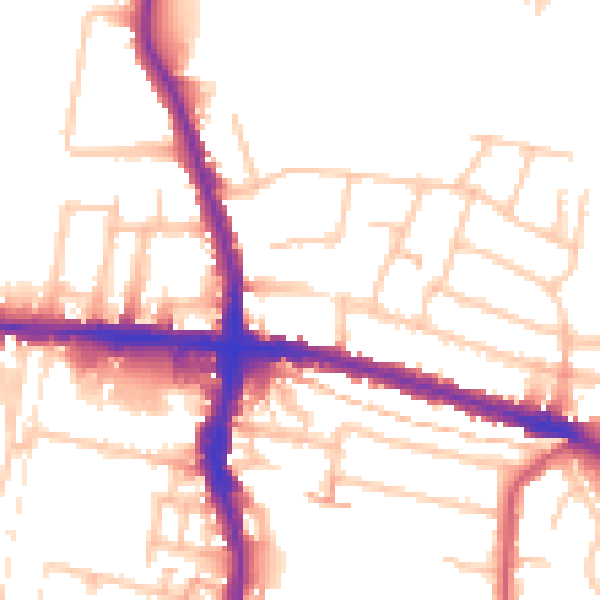 Daytime road noise heatmap for EN3 7AN