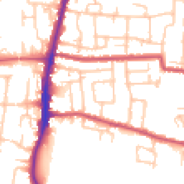 Daytime road noise heatmap for EN3 7HU