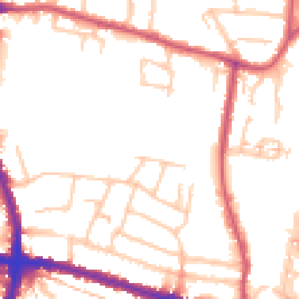 Daytime road noise heatmap for EN3 7TP