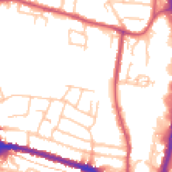 Daytime road noise heatmap for EN3 7TS
