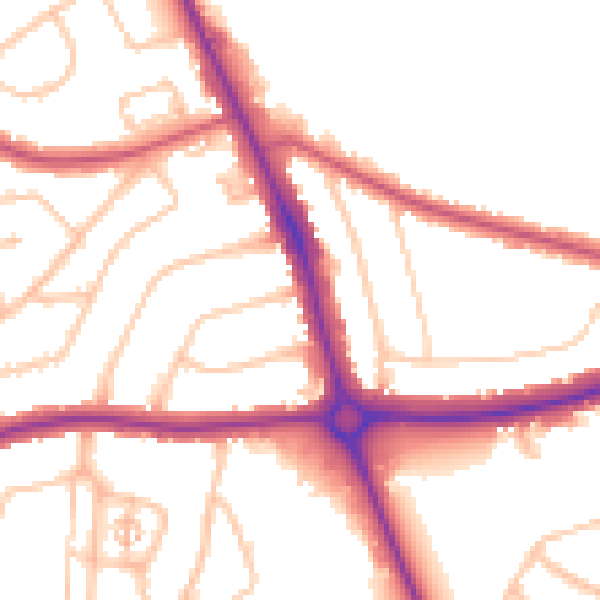 Daytime road noise heatmap for EN4 0DB
