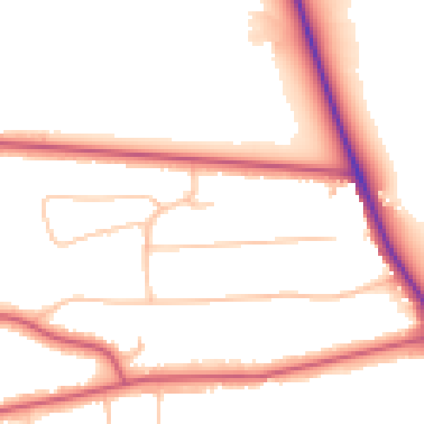 Daytime road noise heatmap for EN4 0JA
