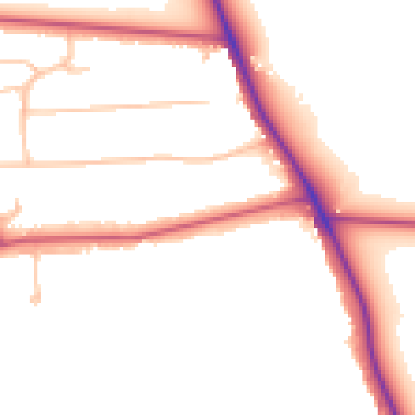 Daytime road noise heatmap for EN4 0JN