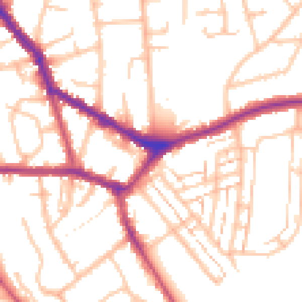 Daytime road noise heatmap for EN4 8HQ