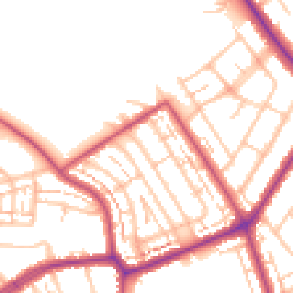 Daytime road noise heatmap for EN4 8JX