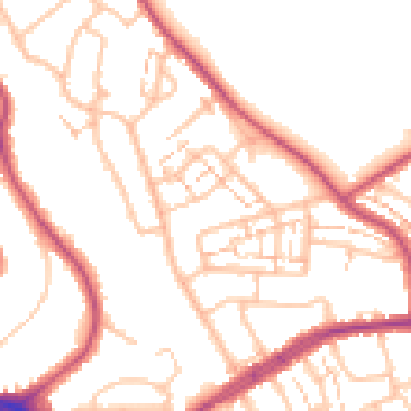 Daytime road noise heatmap for EN4 8NJ