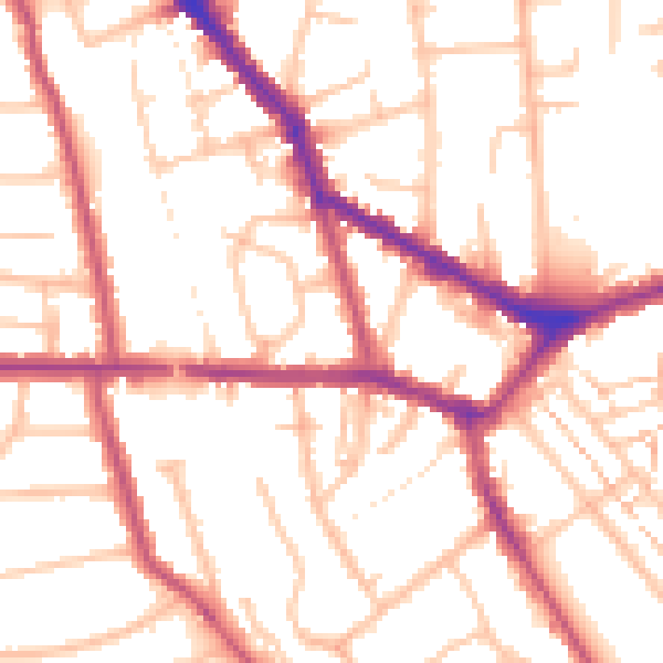 Daytime road noise heatmap for EN4 8QR