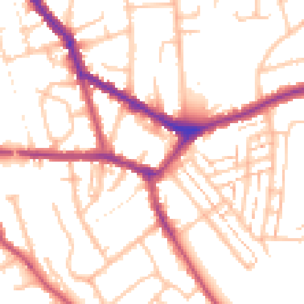 Daytime road noise heatmap for EN4 8SU
