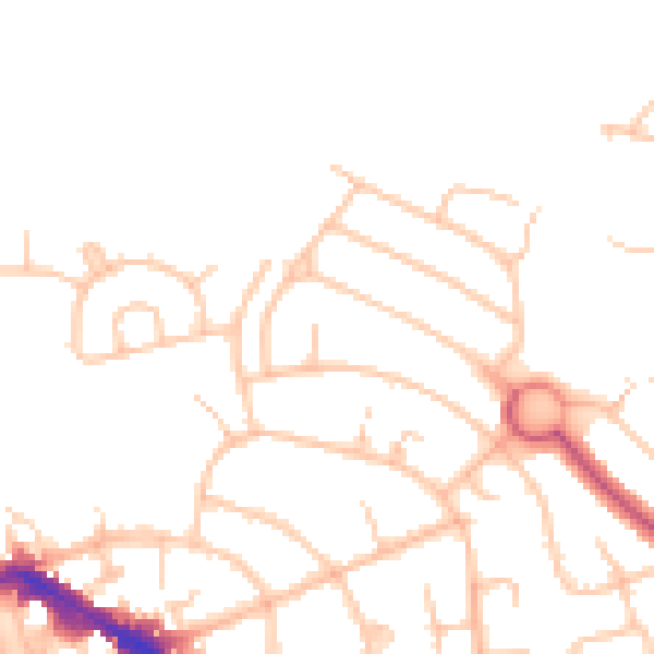 Daytime road noise heatmap for EN4 9AJ