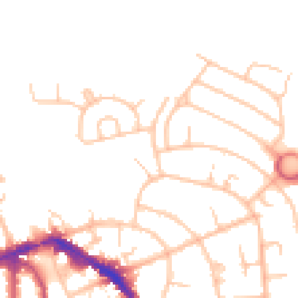 Daytime road noise heatmap for EN4 9AN