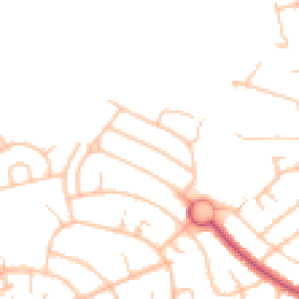 Daytime road noise heatmap for EN4 9BY