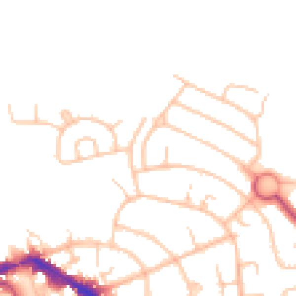 Daytime road noise heatmap for EN4 9DG