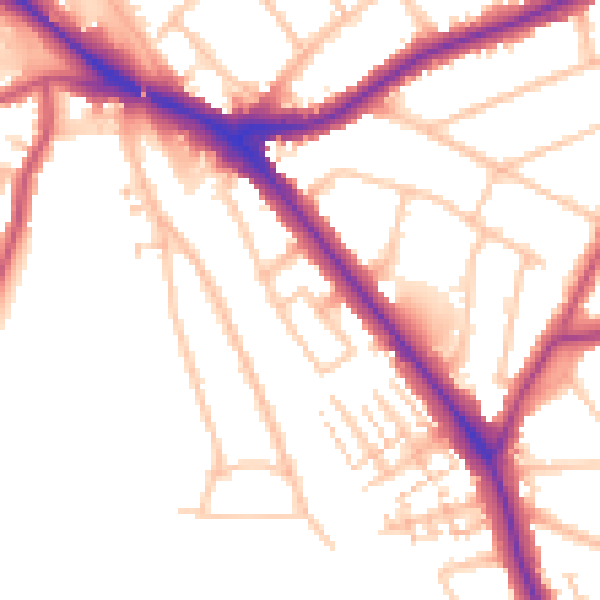 Daytime road noise heatmap for EN5 1AP