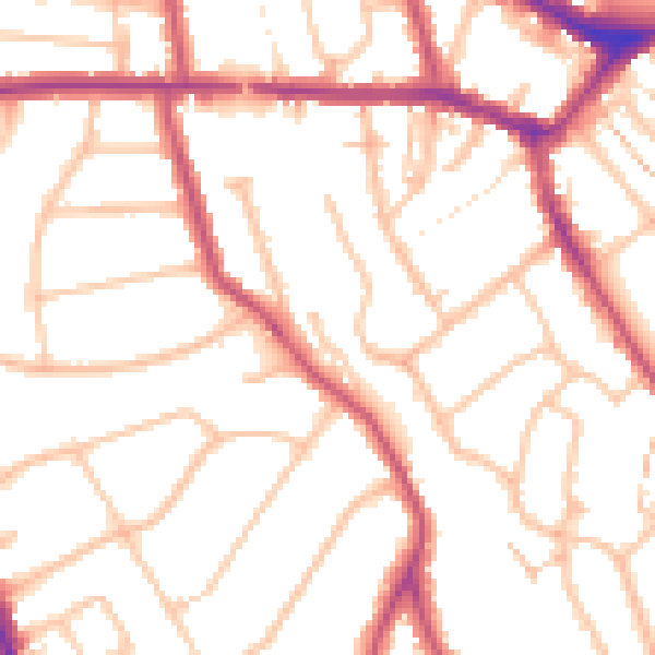 Daytime road noise heatmap for EN5 1DR