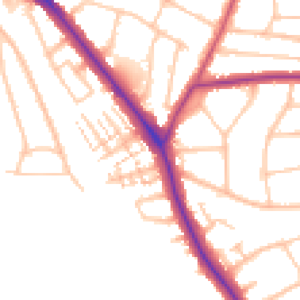 Daytime road noise heatmap for EN5 1EJ