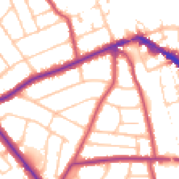 Daytime road noise heatmap for EN5 1FB