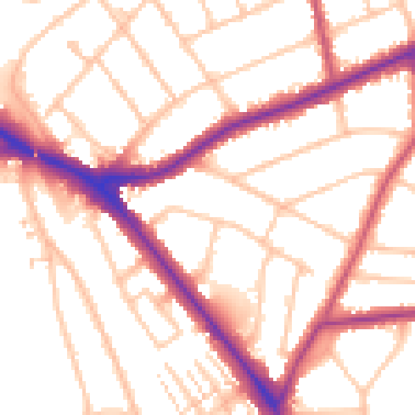 Daytime road noise heatmap for EN5 1HQ