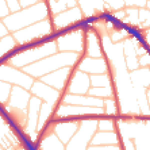 Daytime road noise heatmap for EN5 1JF