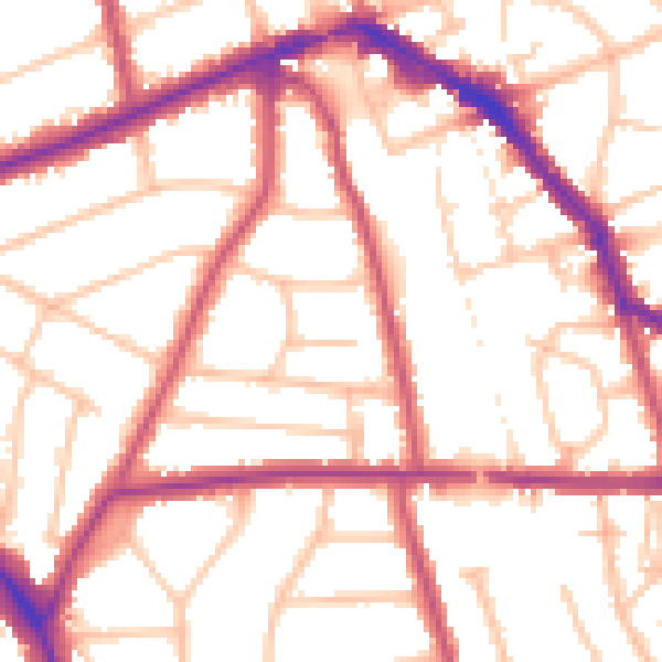 Daytime road noise heatmap for EN5 1LX