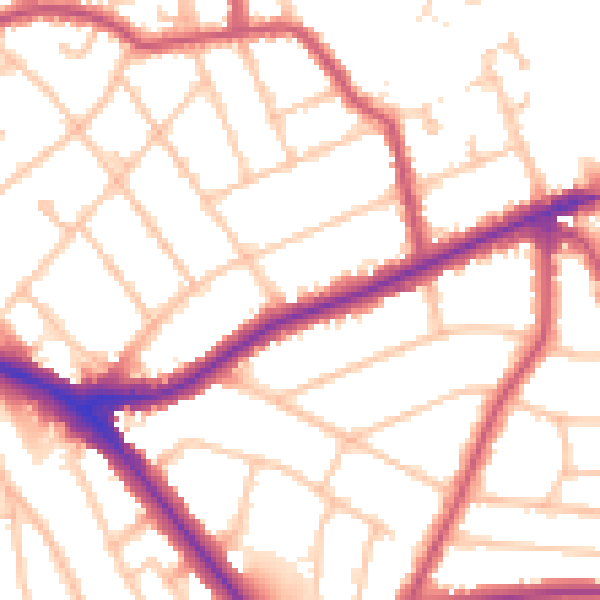 Daytime road noise heatmap for EN5 1QF