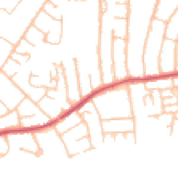 Daytime road noise heatmap for EN5 2NA