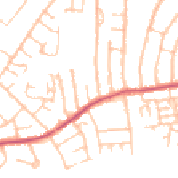 Daytime road noise heatmap for EN5 2NF